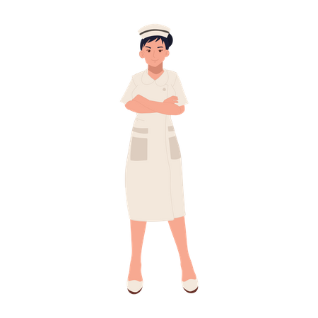 Confident female nurse  Illustration