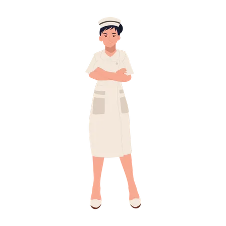 Confident female nurse  Illustration