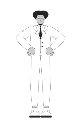 Confident hispanic man giving pose  Illustration