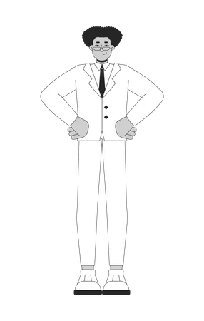 Confident hispanic man giving pose  Illustration