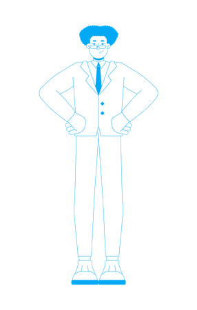 Confident hispanic man giving pose  Illustration