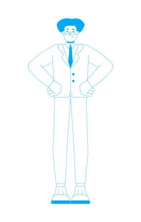 Confident hispanic man giving pose  Illustration