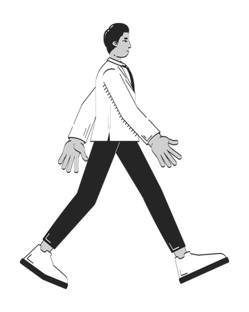 Confident indian man walking forward in business attire  Illustration