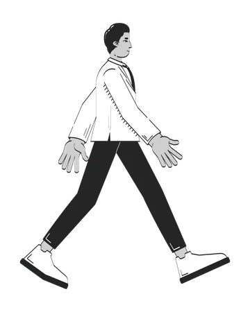 Confident indian man walking forward in business attire  Illustration