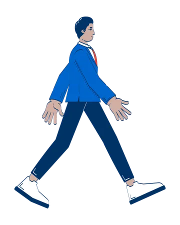 Confident indian man walking forward in business attire  Illustration