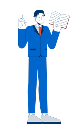 Confident lawyer asian man holding legal book  Illustration