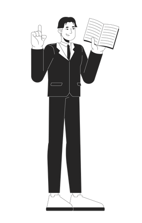 Confident lawyer asian man holding legal book  Illustration