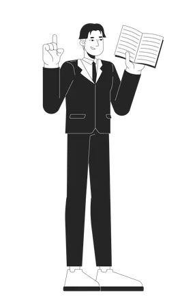 Confident lawyer asian man holding legal book  Illustration