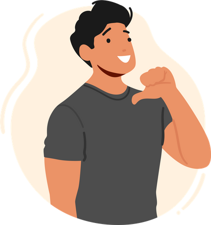Confident Man Pointing At Himself With A Big Smile Illustration