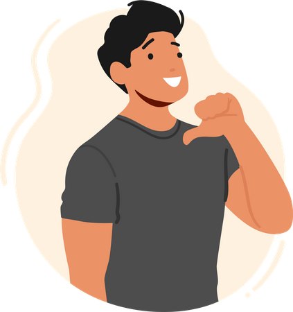 Confident Man Pointing At Himself With A Big Smile Illustration