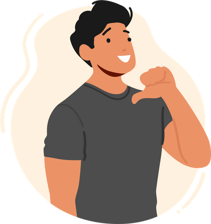 Confident Man Pointing At Himself With A Big Smile  Illustration