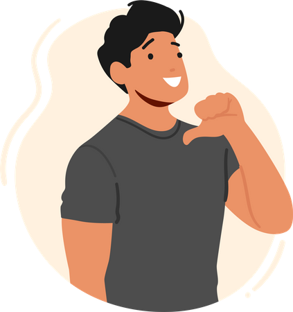 Confident Man Pointing At Himself With A Big Smile  Illustration