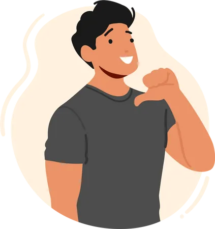 Confident Man Pointing At Himself With A Big Smile  Illustration