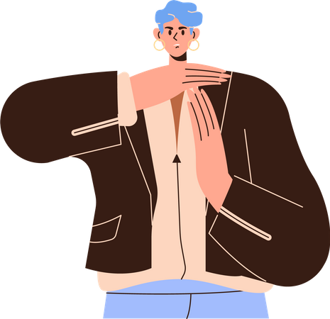 Confident man with serious face showing time out sign  Illustration