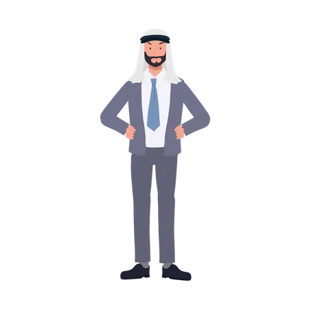 Confident Professional Arab Businessman in Suit  Illustration