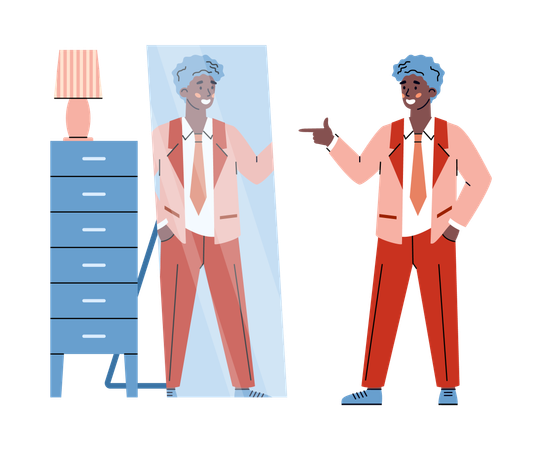 Confident self-satisfied young man  Illustration