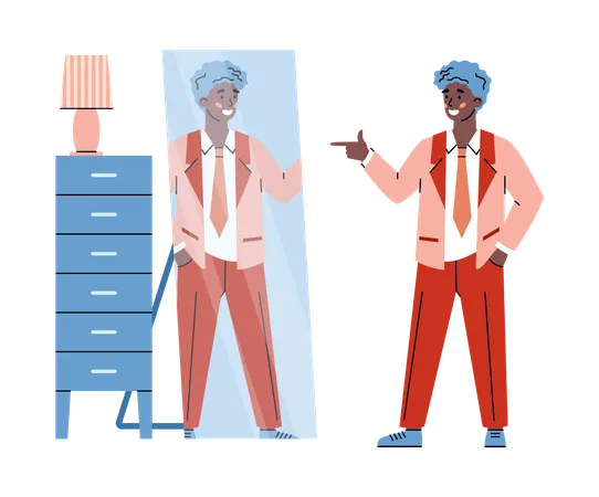 Confident self-satisfied young man  Illustration