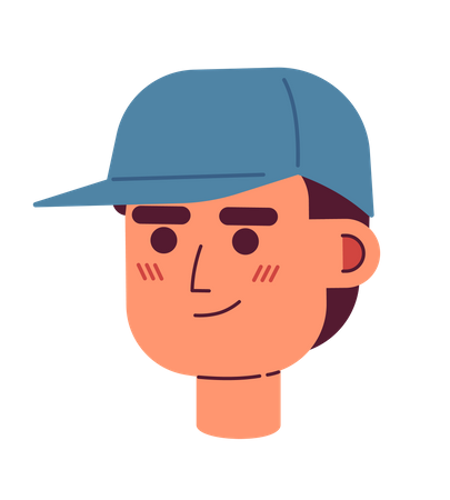 Confident smiling coach man wearing baseball cap Illustration