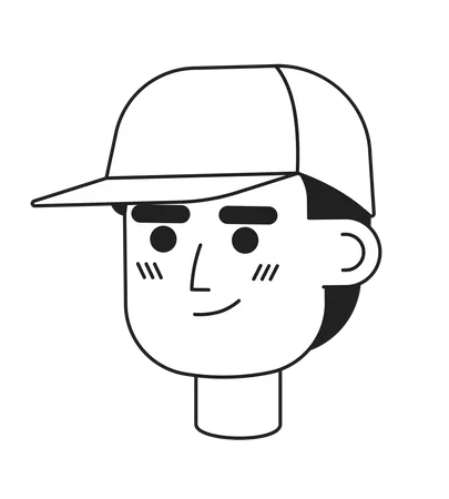 Confident smiling coach man wearing baseball cap  Illustration