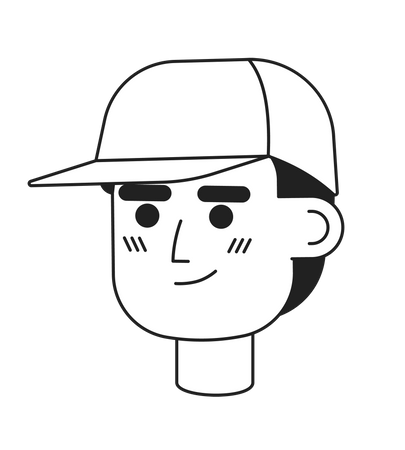 Confident smiling coach man wearing baseball cap  Illustration