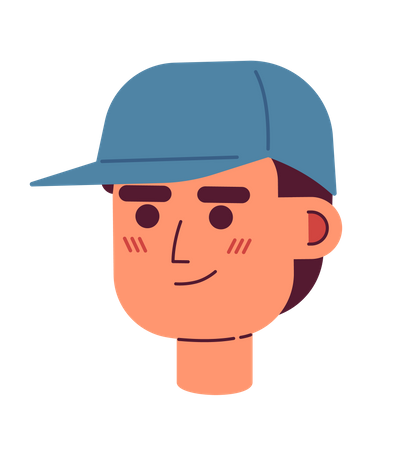 Confident smiling coach man wearing baseball cap  Illustration