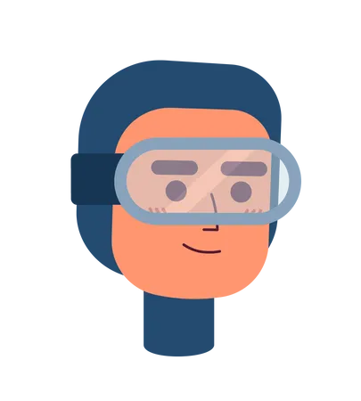 Confident smiling male scuba diver with head gear  Illustration