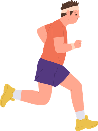 Confident sportsman jogging for body building  Illustration