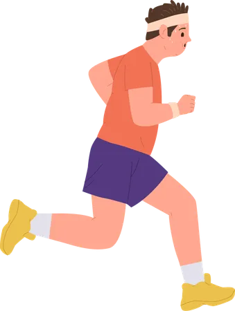 Confident sportsman jogging for body building  Illustration