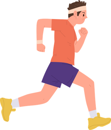 Confident sportsman jogging for body building  Illustration