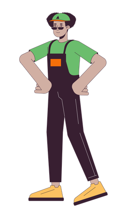 Confident standing delivery man  Illustration