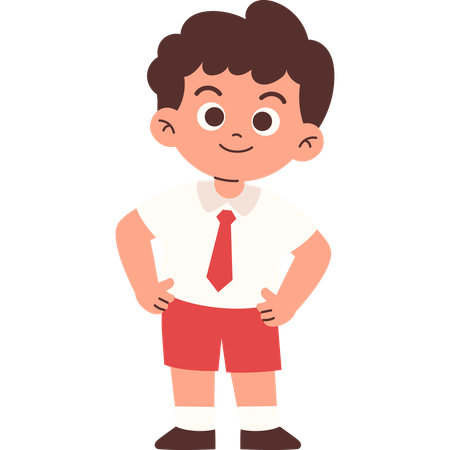 Confident Student giving standing pose  Illustration