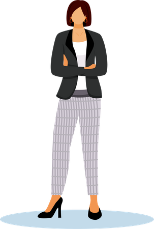 Confident woman standing with crossed arms Illustration