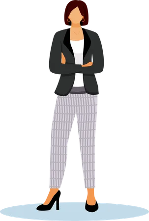 Confident woman standing with crossed arms Illustration