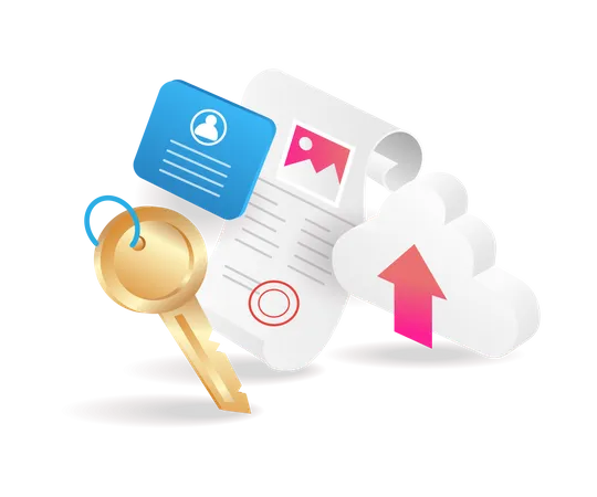 Confidential data in cloud  Illustration