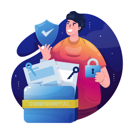 Confidential documents security  Illustration