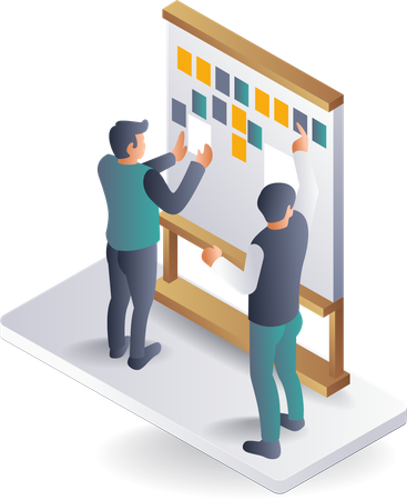 Configuração do Scrum Board para planejamento e execução de negócios  Ilustração