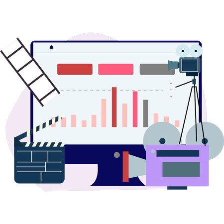 Configuración de película lista para filmar  Ilustración