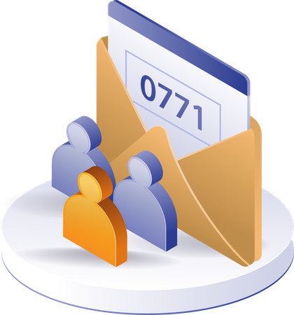 Confirm registration email security number  Illustration