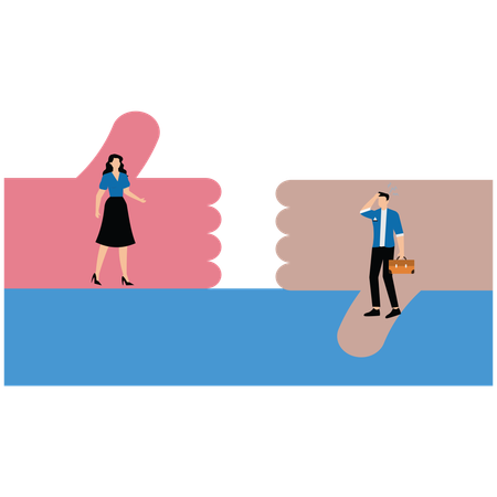 Conflict and argument between colleagues  Illustration