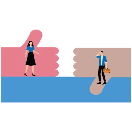 Conflict and argument between colleagues  Illustration