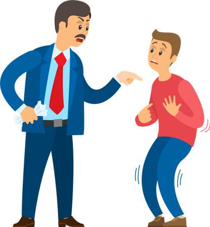 Conflict in office between worker  Illustration