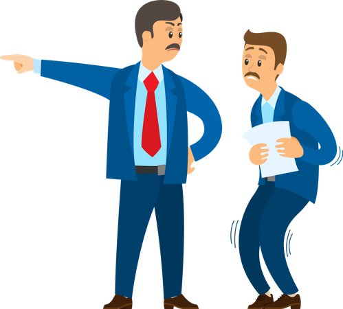 Conflicto en el cargo entre jefe  Ilustración