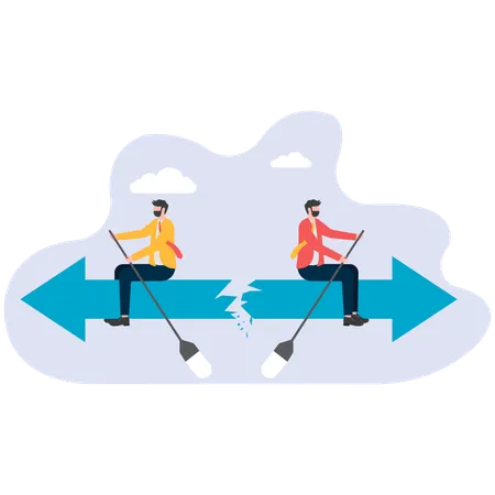 Dirección de conflictos en el equipo empresarial  Ilustración