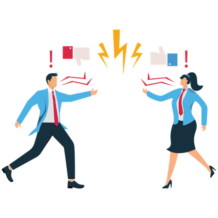 Conflits et disputes entre collègues ou personnes  Illustration