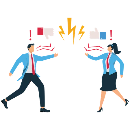 Conflits et disputes entre collègues ou personnes  Illustration