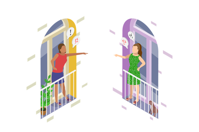 Conflitto tra i residenti dell'edificio  Illustration