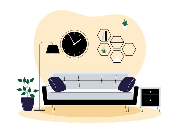 Confortable sofa  Illustration