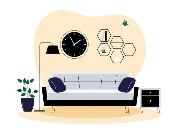 Confortable sofa  Illustration