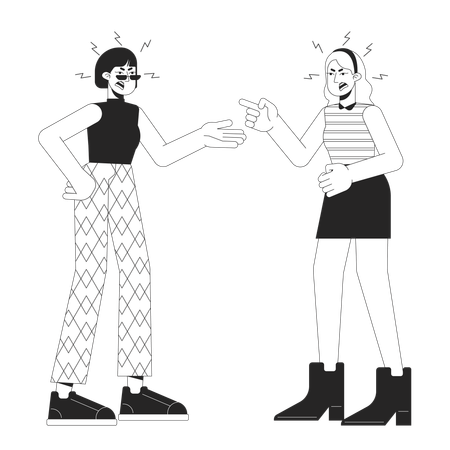 Confrontation de deux femmes  Illustration