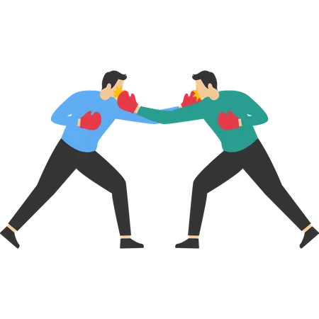 Confrontation With Business Competitors Vector Illustration Design Concept In Flat Style Illustration